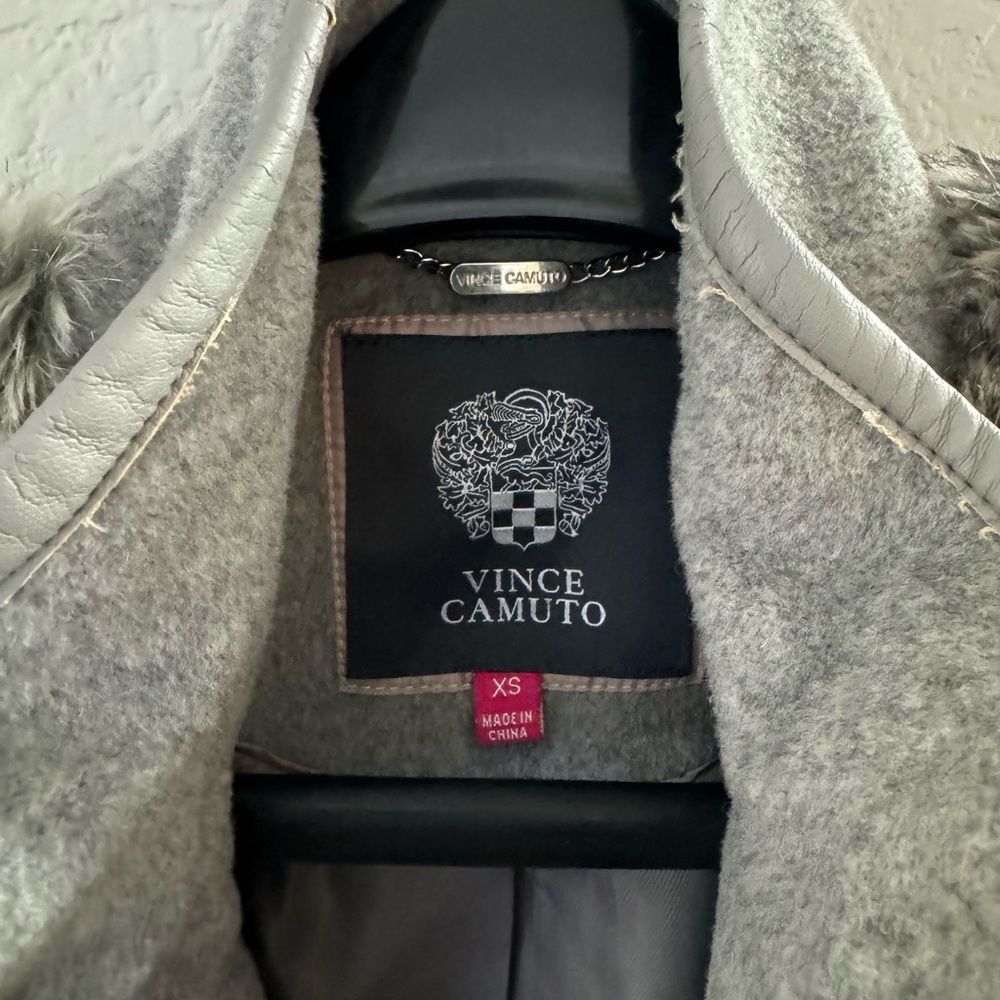 Grey Rabbit Wool Trench Coat - Picture 2 of 4
